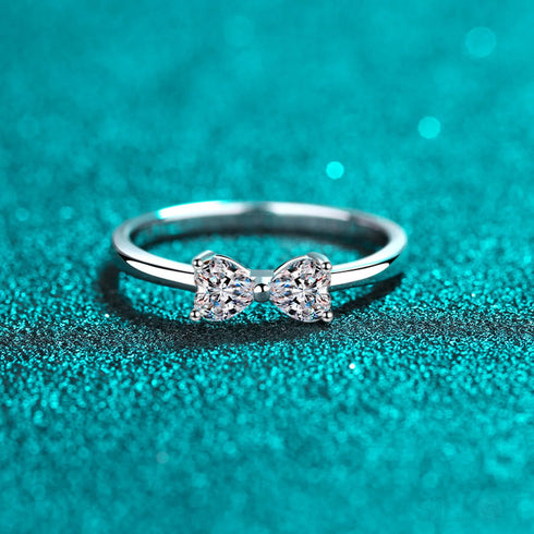 Heart Shaped Moissanite Bow Ring Jax - Jewelry